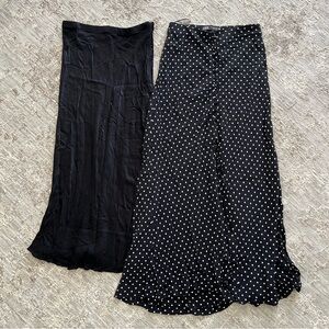 Zara Black and Polka Dot Maxi Skirt Set